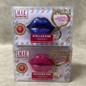 Lot of (2) SWAK Sealed with a Kiss Kissable Lips Keychains - Series 1